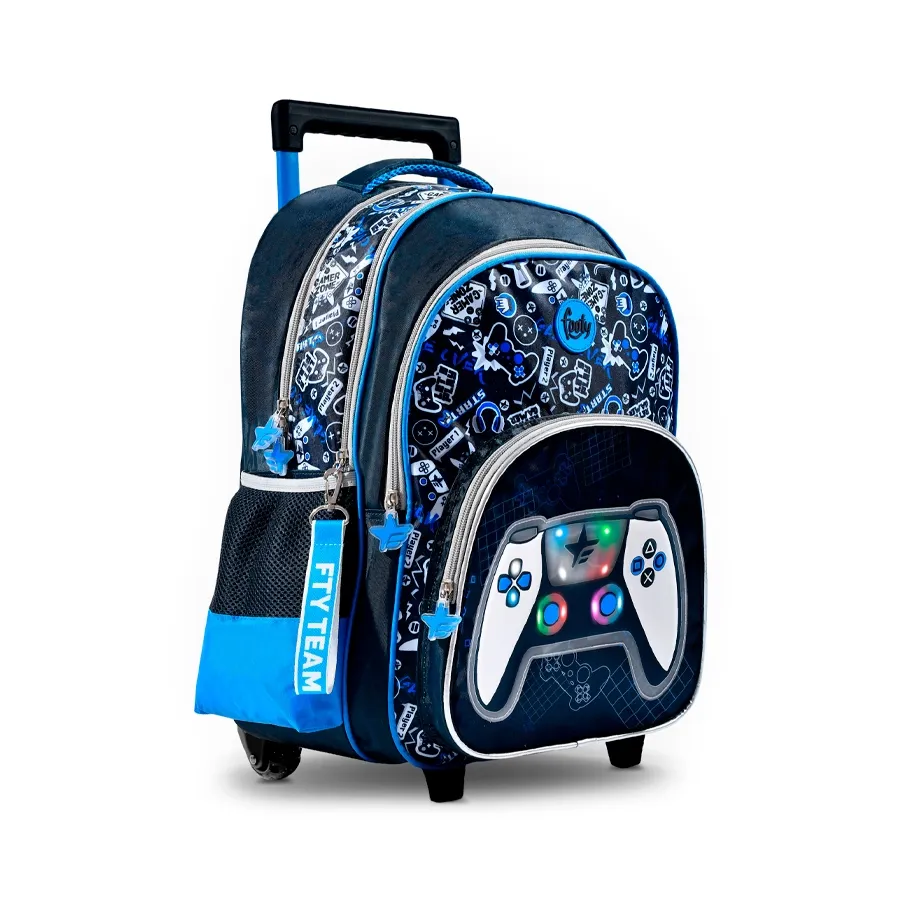 Imagen 1 de 2 de Mochila Footy C/Carro 18" Joystick-MARINO/GRIS/AZUL