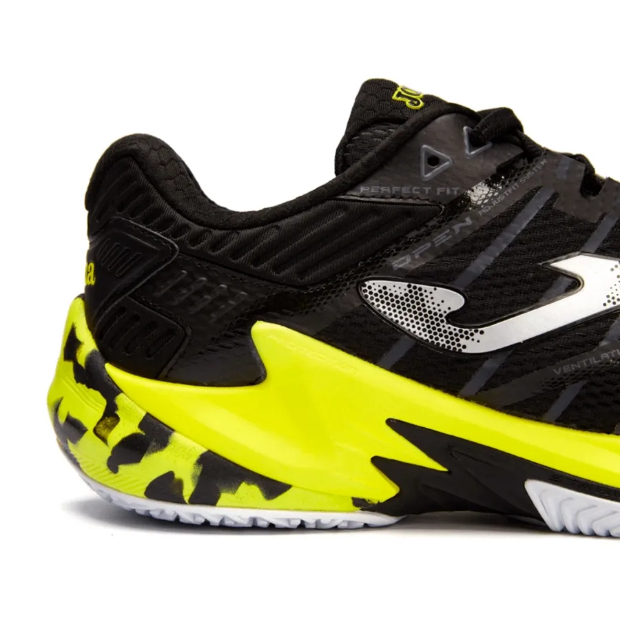 Imagen 2 de 4 de Zapatillas Joma Open 2401-NEGRO/AMARILLO FLUOR/PLATA