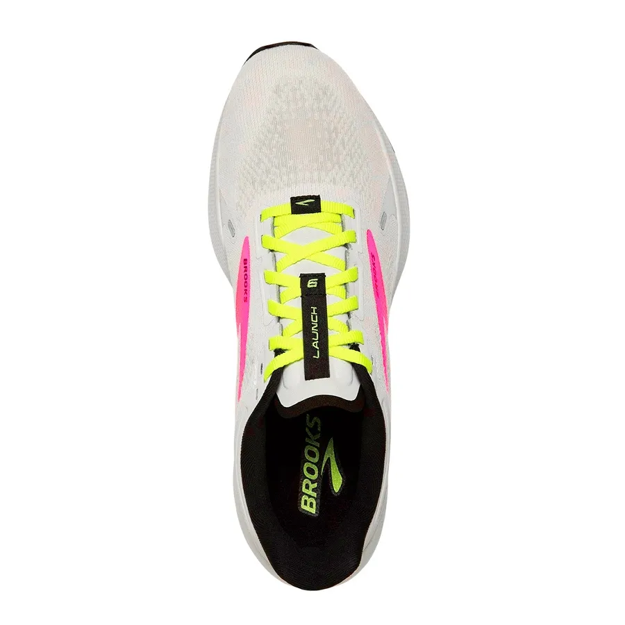 Imagen 4 de 6 de Zapatillas Brooks Launch 9-BLANCO/AMARILLO FLUOR/ROSA