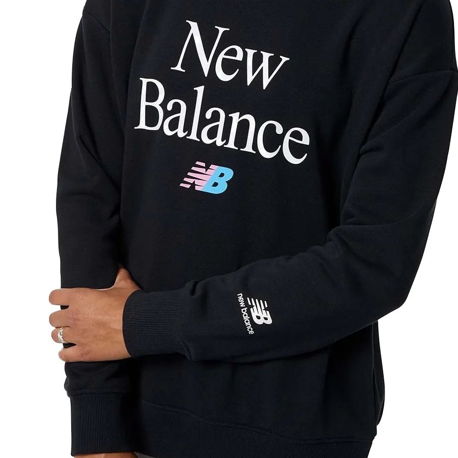 Imagen 3 de 4 de Buzo New Balance Essentials Celebrate Fleece Crew-NEGRO/BLANCO