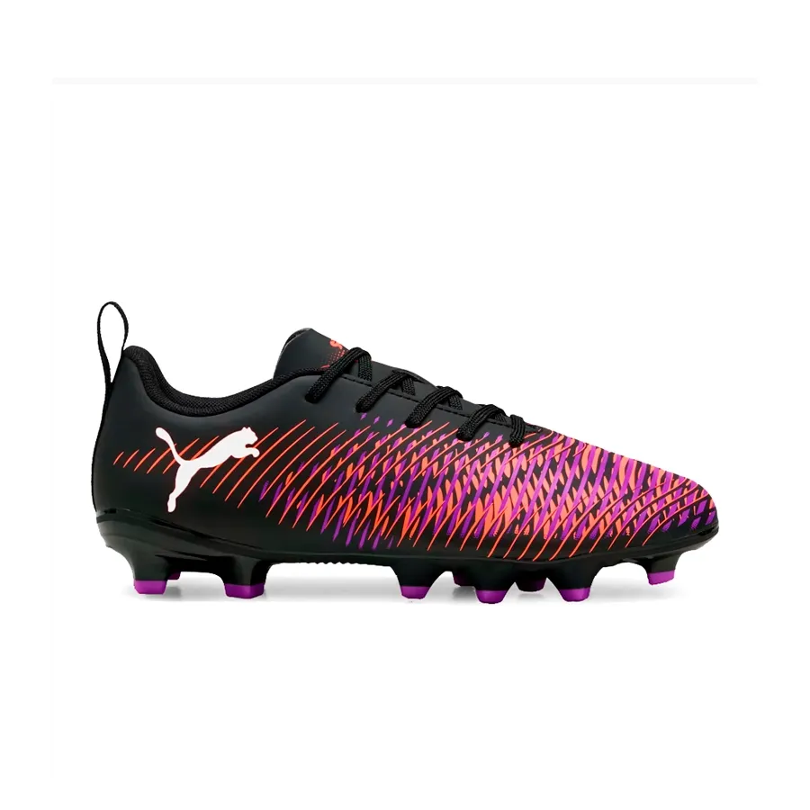 Imagen 0 de 6 de Botines Puma future 8 play Jr-NEGRO/NARANJA FLUOR/LILA