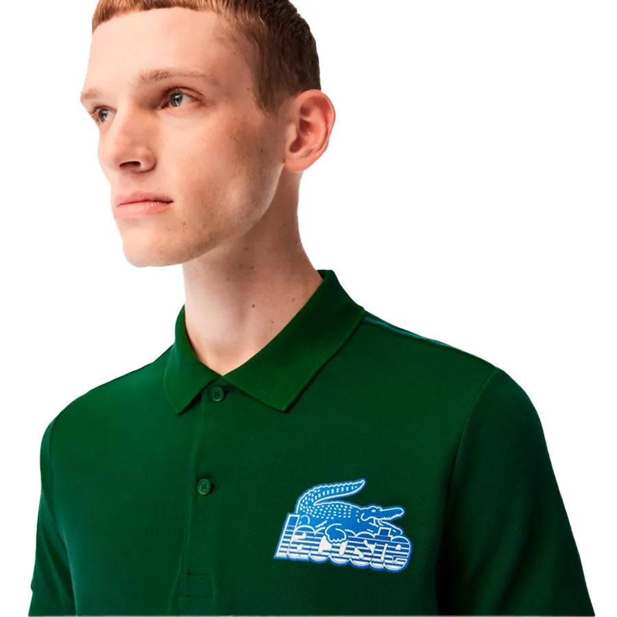 Imagen 2 de 6 de Remera Lacoste Chemise Col Bord Cotes Ma-VERDE