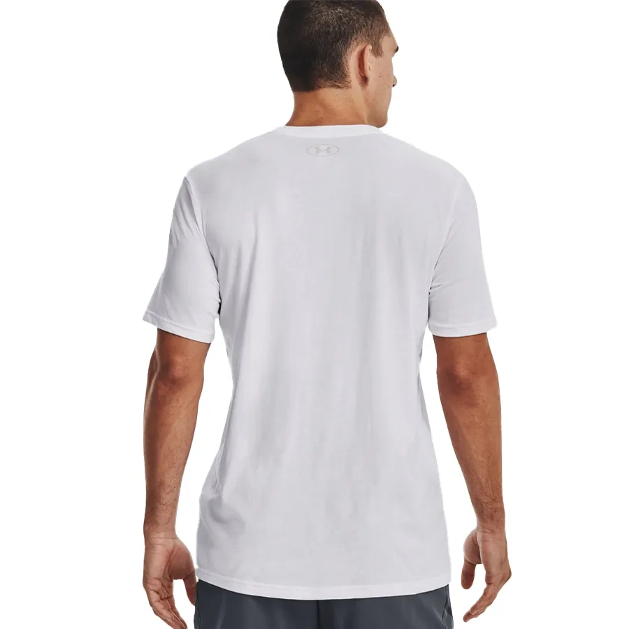 Imagen 3 de 5 de Remera Under Armour Mtn-BLANCO/NARANJA FLUOR