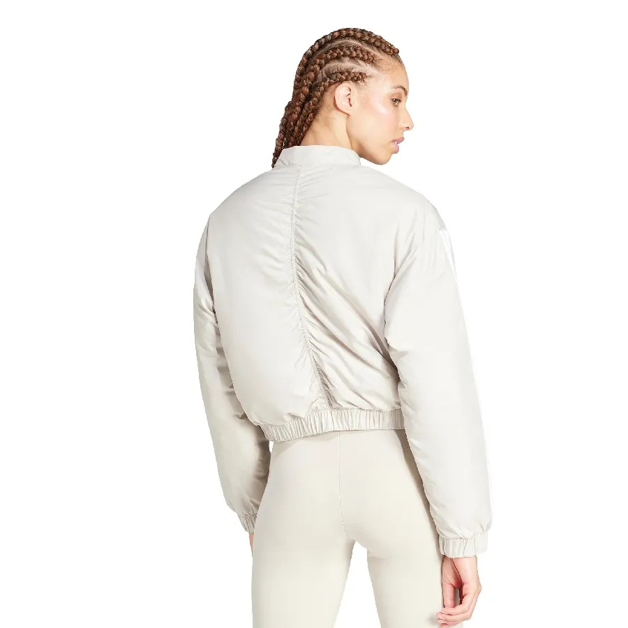 Imagen 1 de 5 de Campera adidas Bómber Corta Térmica Essentials 3 Tiras-BEIGE