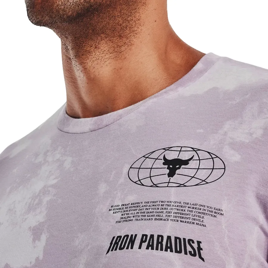 Imagen 4 de 5 de Remera Under Armour Project Rock Statement-PURPURA/BLANCO