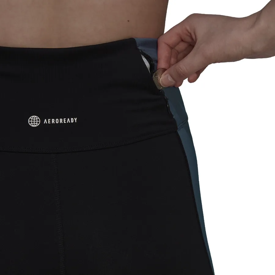 Imagen 5 de 7 de Calza adidas Own The Run Colorblock 7/8-NEGRO/LILA